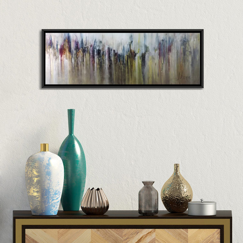 «Cascada Metalica», reproduction sur toile, H 12 po x l 36 po x P 1,5 po, Toile avec cadre noir