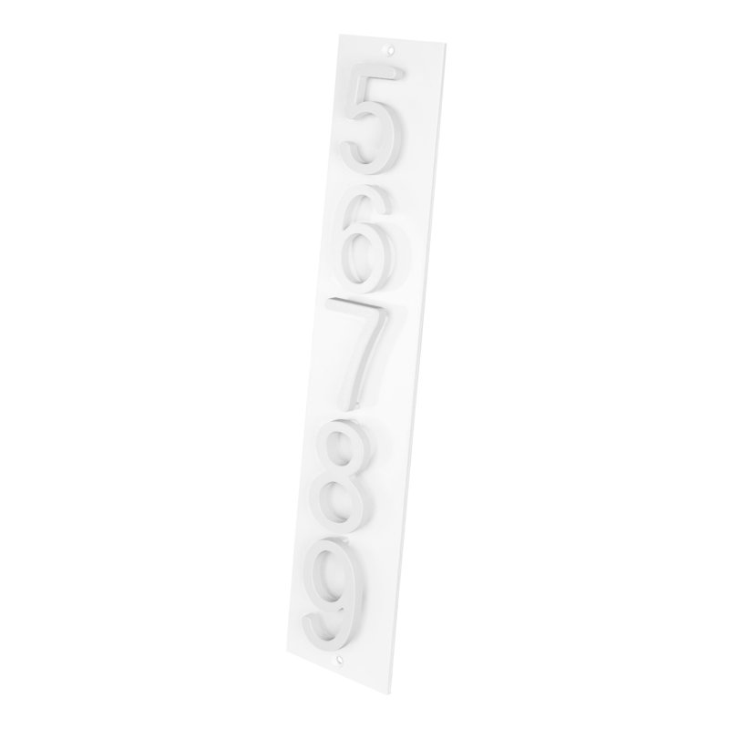 Plaque d'adresse verticale Amgo, Blanc, Blanc, Oui