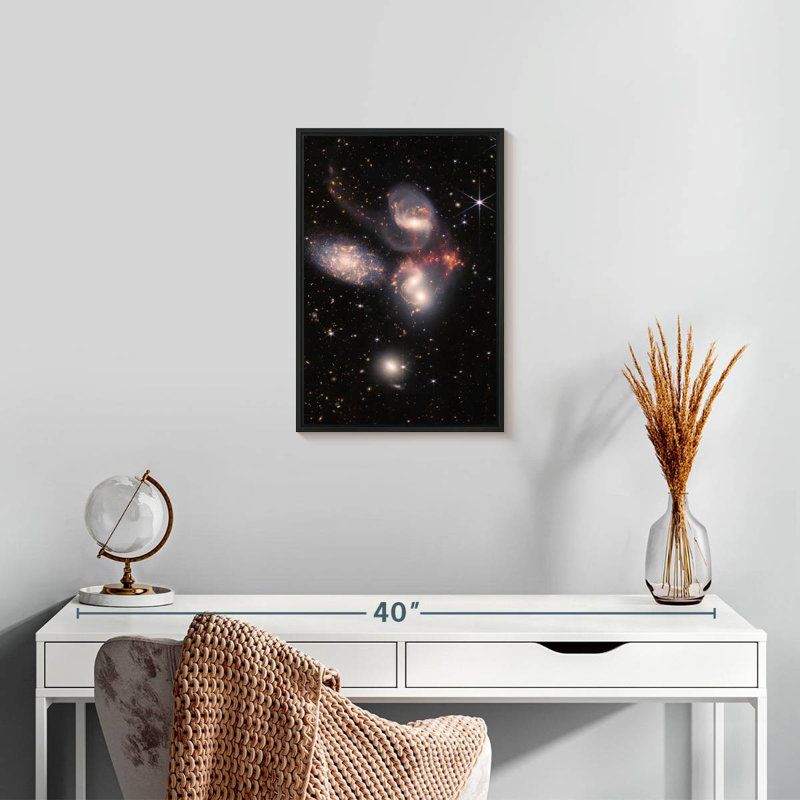 James Webb's Stephan's Quintet, 13 po x 19 po, Cadre flottant noir