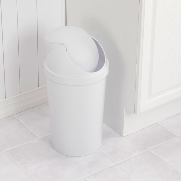 Sterilite 7.5 Gal Black Swing Top Wastebasket