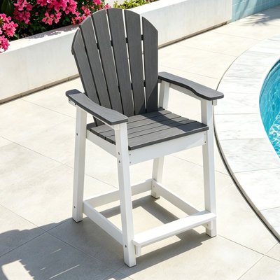 Outdoor HDPE Adirondack Chair, Patio Bar Chair
