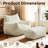 Suede Chair With 5 Ergonomic Design And - Multi-Angle Function, Breathable Material, High-Rebound Foam, White Flannelette Support Chair, Corduroy Fabric, Filling, Ideal For Small Apartments, A Quiet