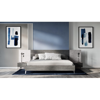 Israar Faux Concrete & Gray Bed