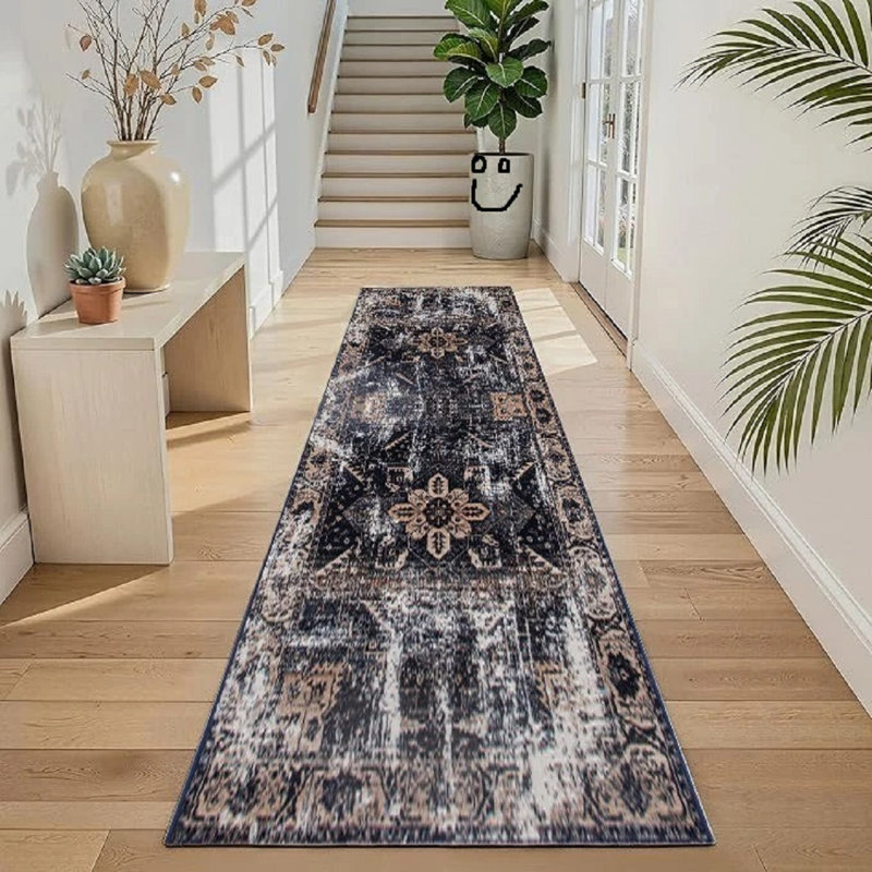 Area Rug, Navy, Runner 80 x 300 cm