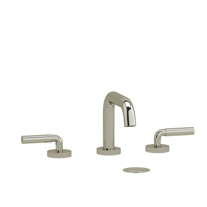 Riu Widespread Lavatory Faucet With U-Spout, Polished Nickel, Lever