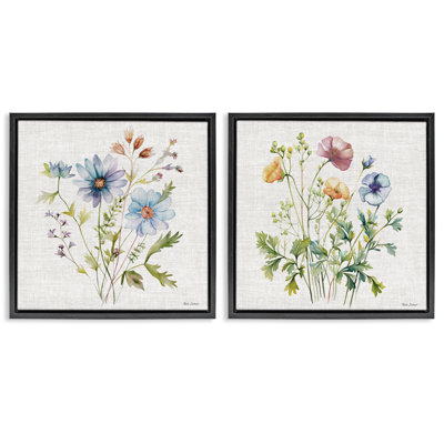 Ensemble de 2 cadres flottants Wild Flower Botanical Bundles, par Nicole DeCamp