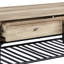 Table basse en chêne et sable noir pour pieds de salon en métal avec finition grise