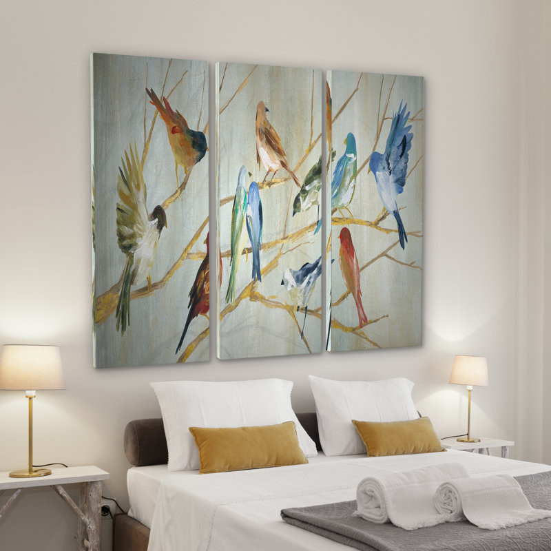 " Spring Migration " 3 - Pieces, 24" H x 36" W x 1.5" D