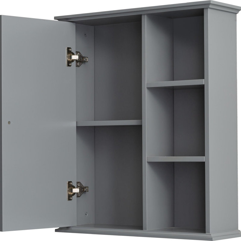 Armoire murale de salle de bain 23,6 po, Gris
