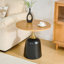 Table d'appoint circulaire 23,6 po - Base en métal, grain de bois - grain de bois-1685887714