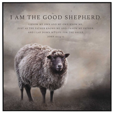 Plaque murale I Am The Good Shepherd 12 x 12