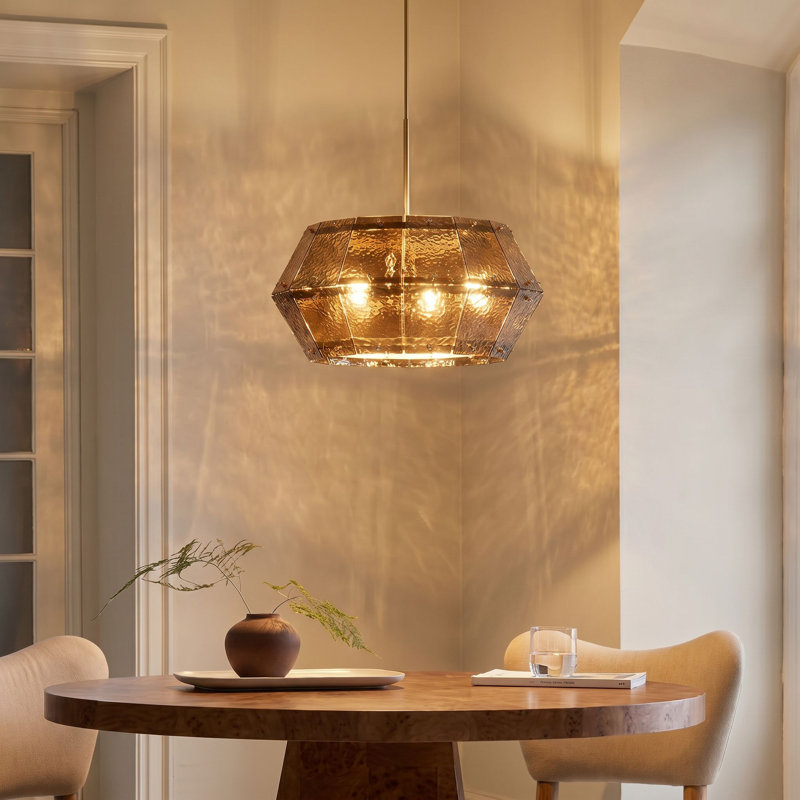 Lustre en obsidienne, Argent antique, H 13 po x l 27 po x P 27 po, 7 Lights