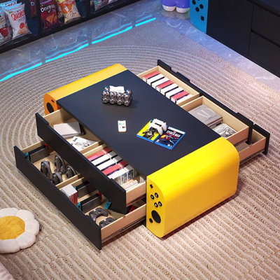 Gaming room handle storage coffee table