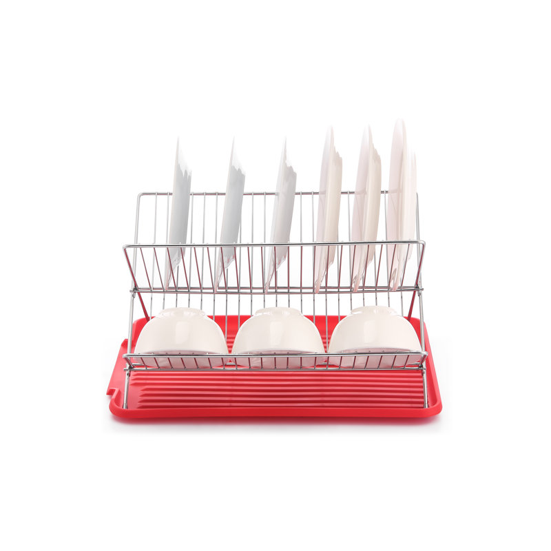 Pliable avec égouttoir à vaisselle, Rouge