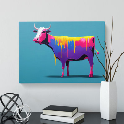 Cow Paint Drips Vol.2 Abstract - Wrapped Canvas