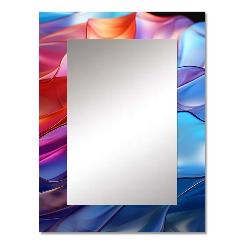 Rainbow Abstract réfractions I - miroir mural arc-en-ciel, miroir décoratif traditionnel, impression d'art en métal