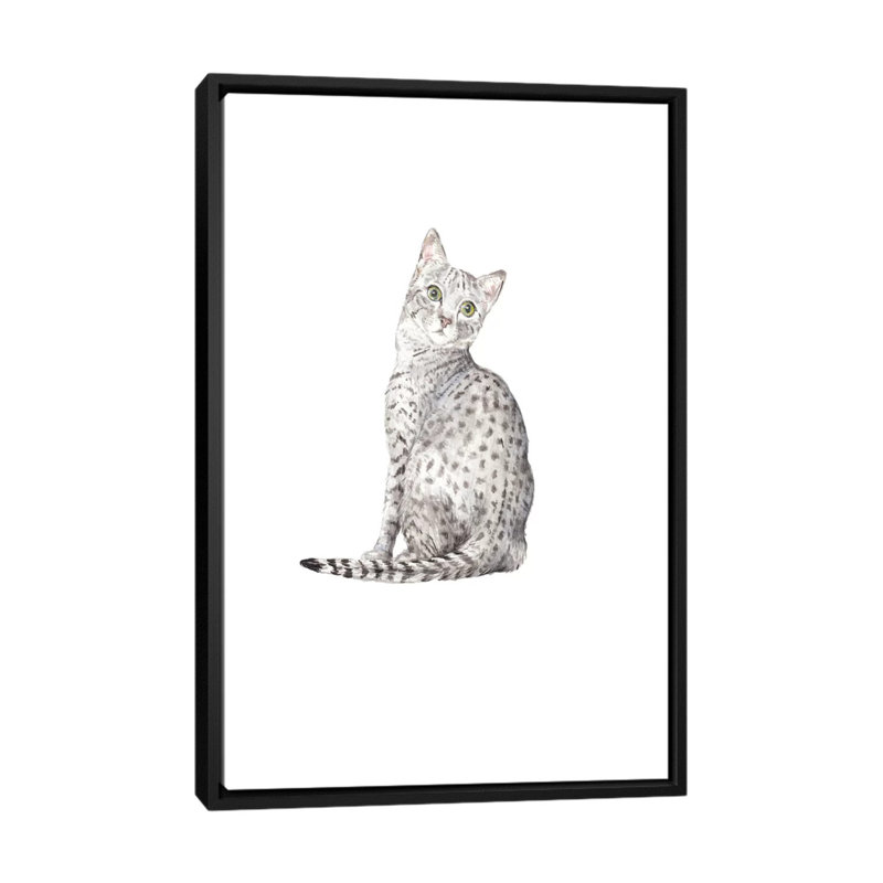 «Egyptian Mau», reproduction sur toile, H 26 po x l 18 po x P 1,5 po, Toile avec cadre noir