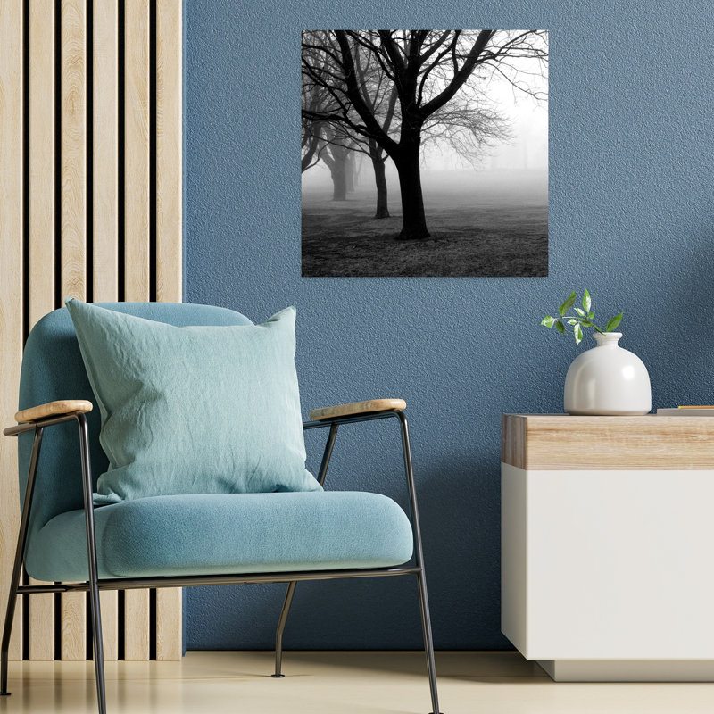 Arbres, paysage contemporain abstrait, art naturel, H 18 po x l 18 po