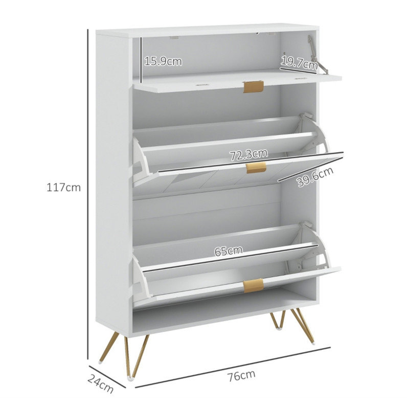 12 Pair Flip Down Shoe Storage