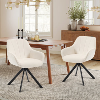 59cm Wide Upholstered Metal Dining Chairs