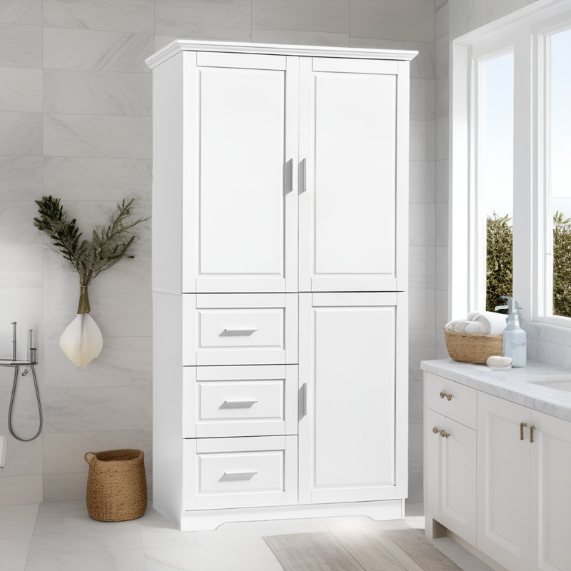 Armoire de rangement à 3 tiroirs Maruf, Blanc