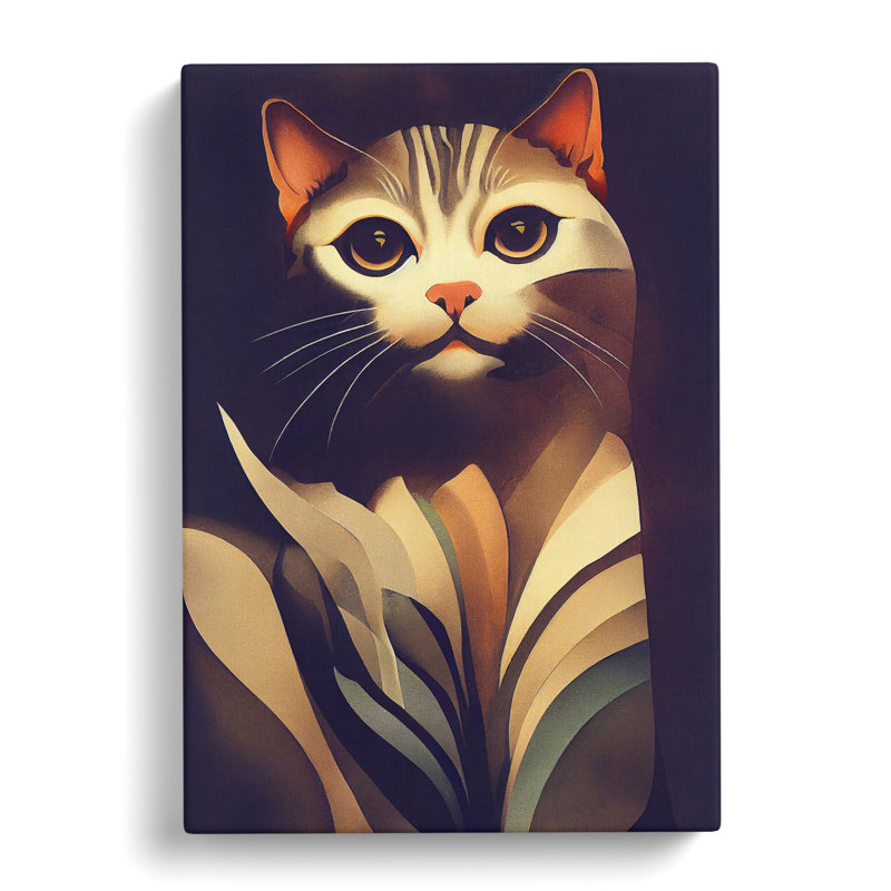 Fancy Cat - Wrapped Canvas, 50cm H x 35cm W