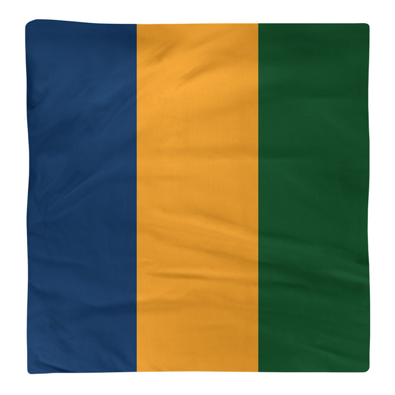 Utah Striped Square Napkin, Navy/Gold/Green, 10" W x 10" L, Polyester