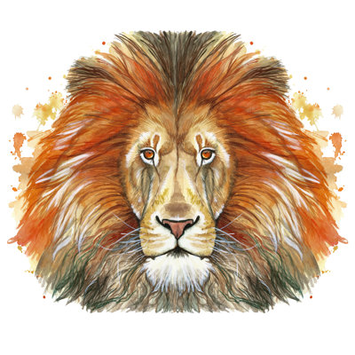Red lion 1 Piece Wrapped Canvas Painting