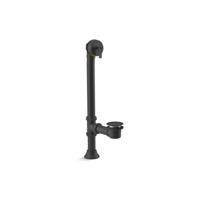 Clearflo Leg Tub Drain with Overflow, Matte Black