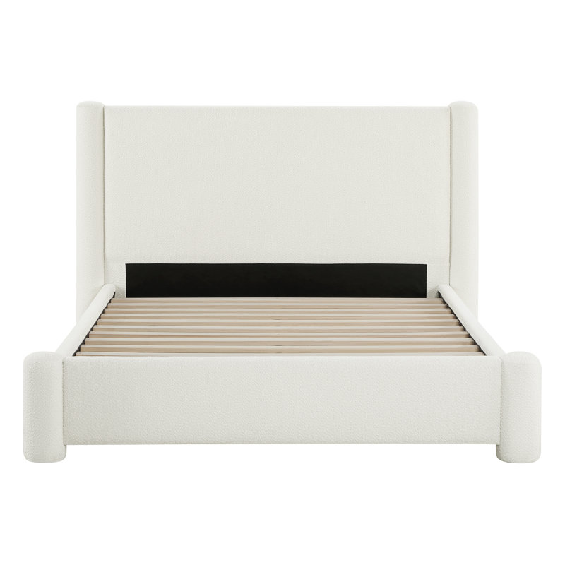 Boucle-Style Waterproof Upholstered Bed, Queen