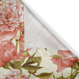 East Urban Home Peony Pattern Grommet Curtain Vintage Color Flowers Coral and Pale Olive Green