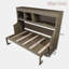 Lit escamotable intégré avec bureau et tablettes de rangement-40578365