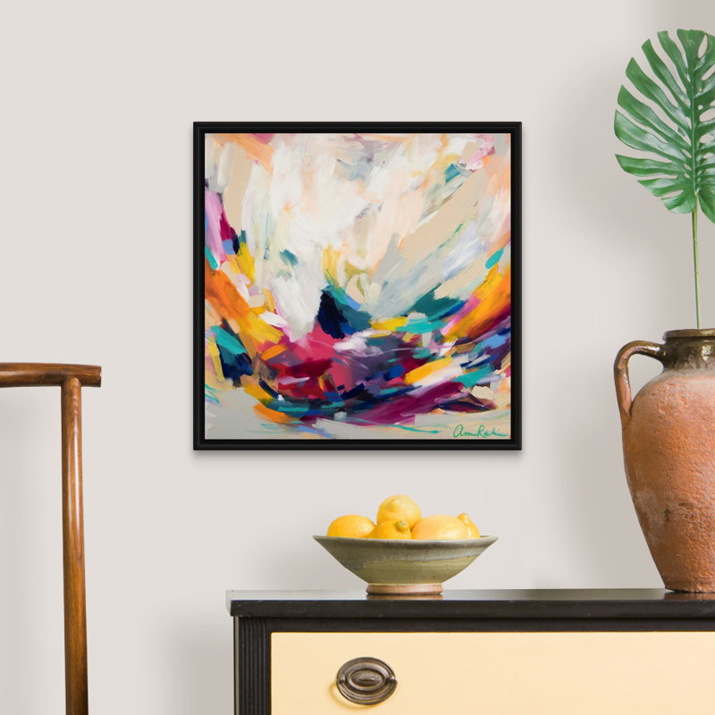 «New Beginnings» par Amira Rahim - reproduction sur toile, Toile avec cadre photo, H 21,25 po x l 21,25 po, Noir