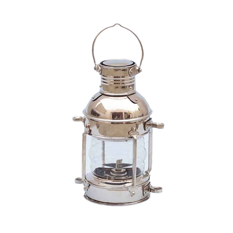 Violette Oil Powered Outdoor Lantern, 12" H x 6" W x 7" D, Antique Brass