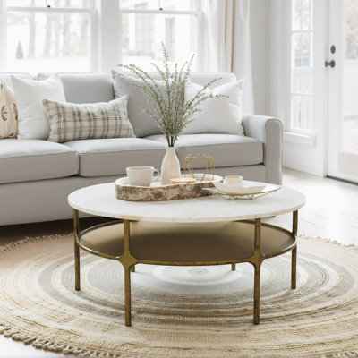 Table basse Bild blanche et laiton