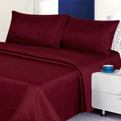 100% Cotton Sateen Striped Sheet Set