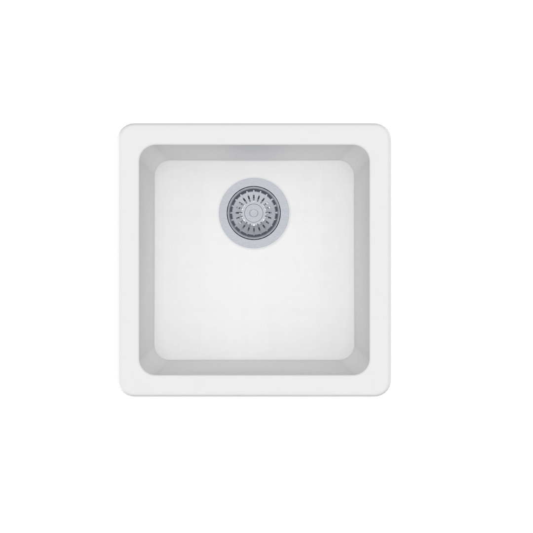 Granite Quartz 17" L x 17" W Dual Mount Kitchen Sink Winpro 