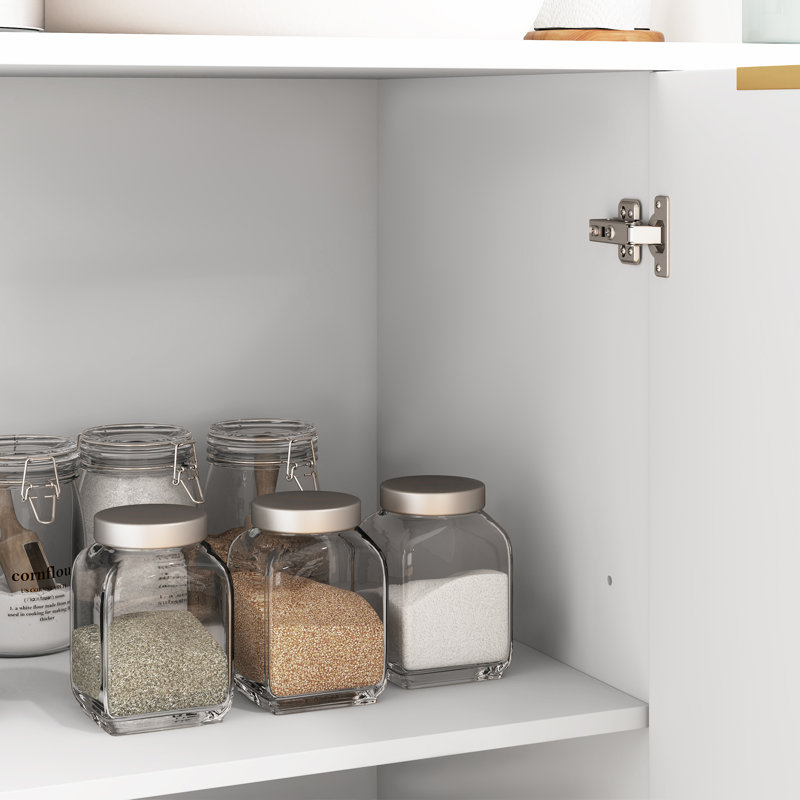 HOMCOM Sideboard Buffet Cabinet Kitchen Storage Cabinet with 4 Doors White