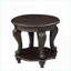 Table basse ronde de 22 po à deux tons, table d'appoint en bois massif avec tablette résistante à la chaleur, facile à assembler pour le salon-1097389864-1097389878