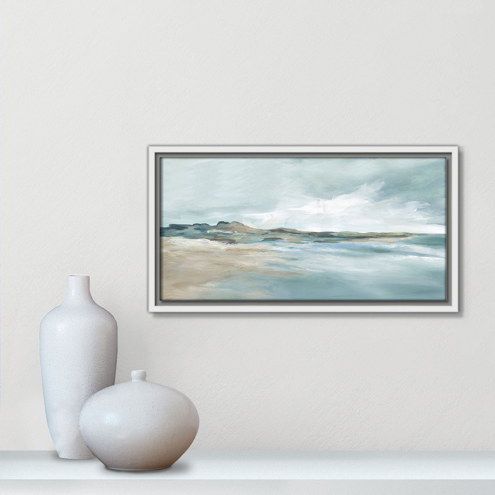 Sandpoint Print by Carol Robinson, 9.5" H x 17.5" W, White