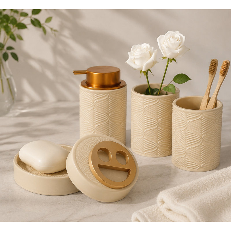Ensemble d'accessoires de salle de bain en céramique
