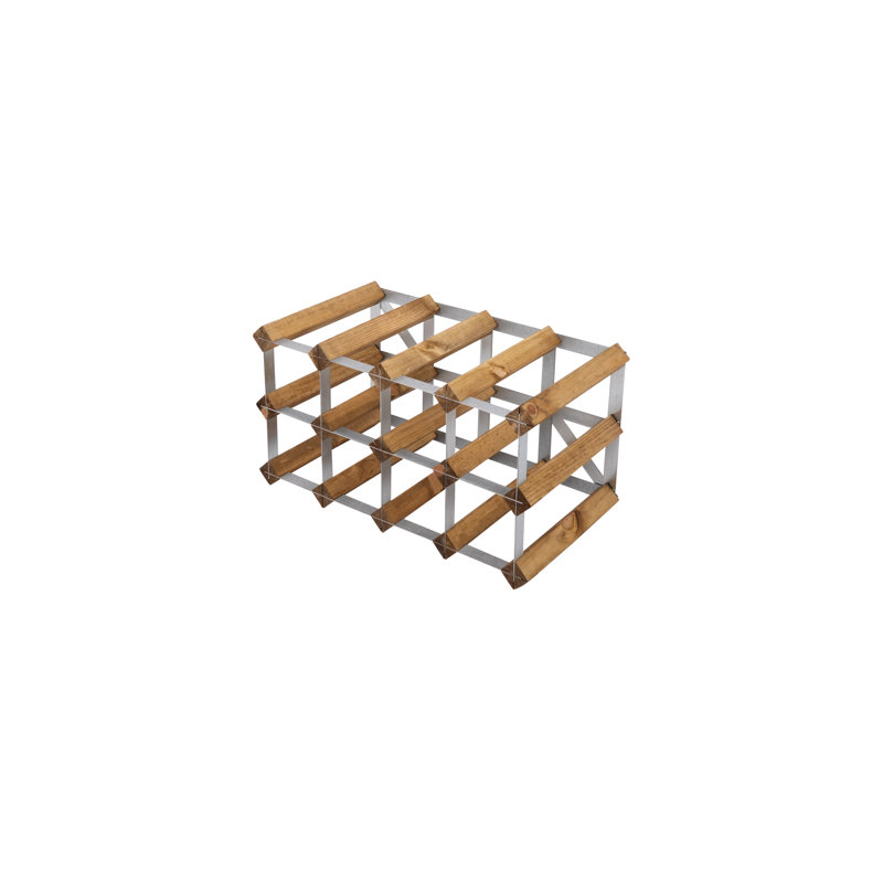 Bohun 12 Bottle Solid Wood Standard Wine Bottle Rack, Brown
