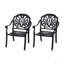 Chaise de patio en fonte d'aluminium 2 pièces avec structure noire et coussins bruns-1434725690