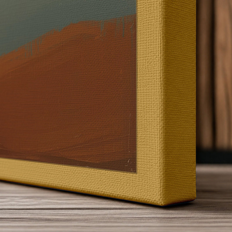 Mountains at Distance Scandinavian - Wrapped Canvas, 30x20 - 76.2 x 50.8 cm, Ochre Border