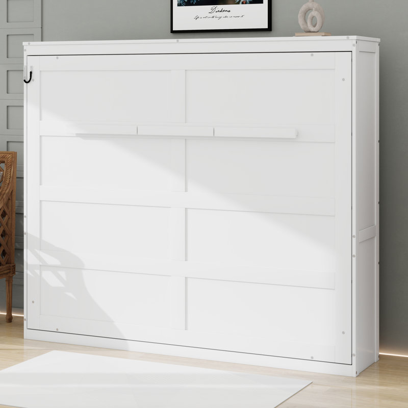 Lit escamotable Modern Design, Lit double, Blanc