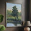 «Tree by the Riverbank I», reproduction encadrée - bois massif-1177903664