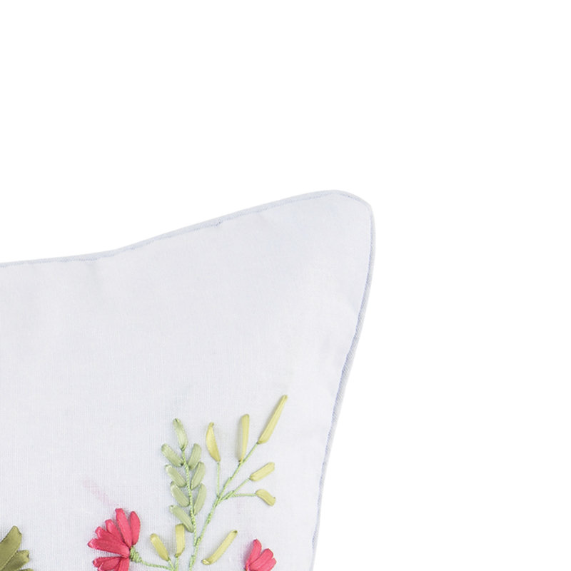Botanical Hand Crafted Ribbon Art Pillow