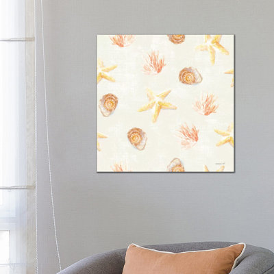 Beach Cottage Floral Pattern IIB by Danhui Nai - Wrapped Canvas Gallery-Wrapped Canvas Giclée