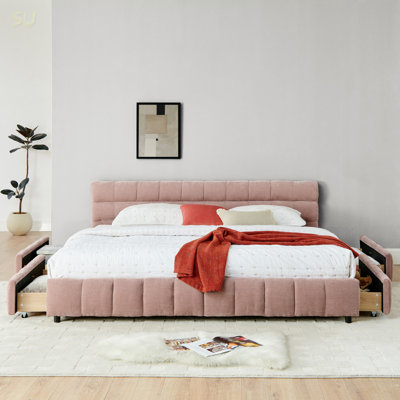 Upholstered Bed ,Comfortable Upholstered Bed Frame, With Headboard And Solid Bed Frame. With Drawer For Storage Bed by Latitude Run