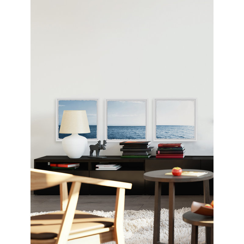 Lunado Panoramic Sea Horizon by Marmont Hill - 3 Piece Single Picture Frame Print, 81cm H x 244cm W